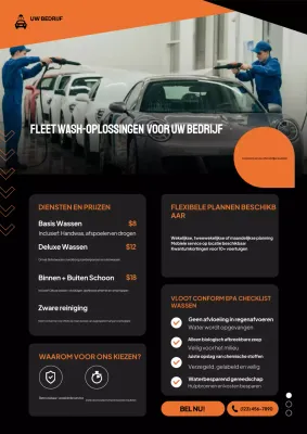 Oranje moderne autowaspromotieposter