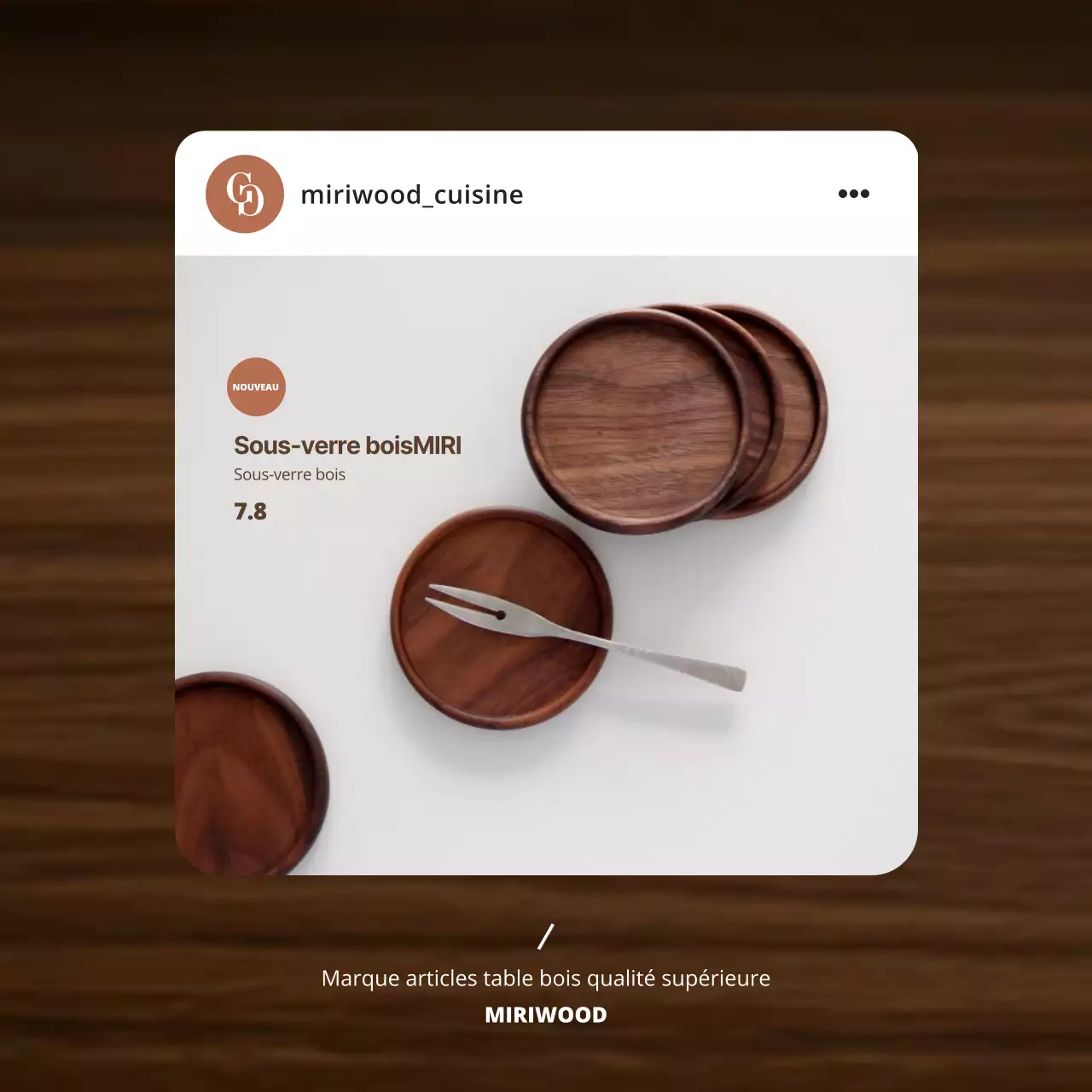 Publicité pour des ustensiles de cuisine minimalistes marron