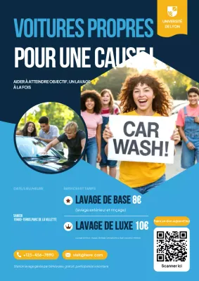 Affiche de promotion caritative moderne bleue