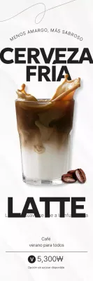 Anuncio de café blanco moderno