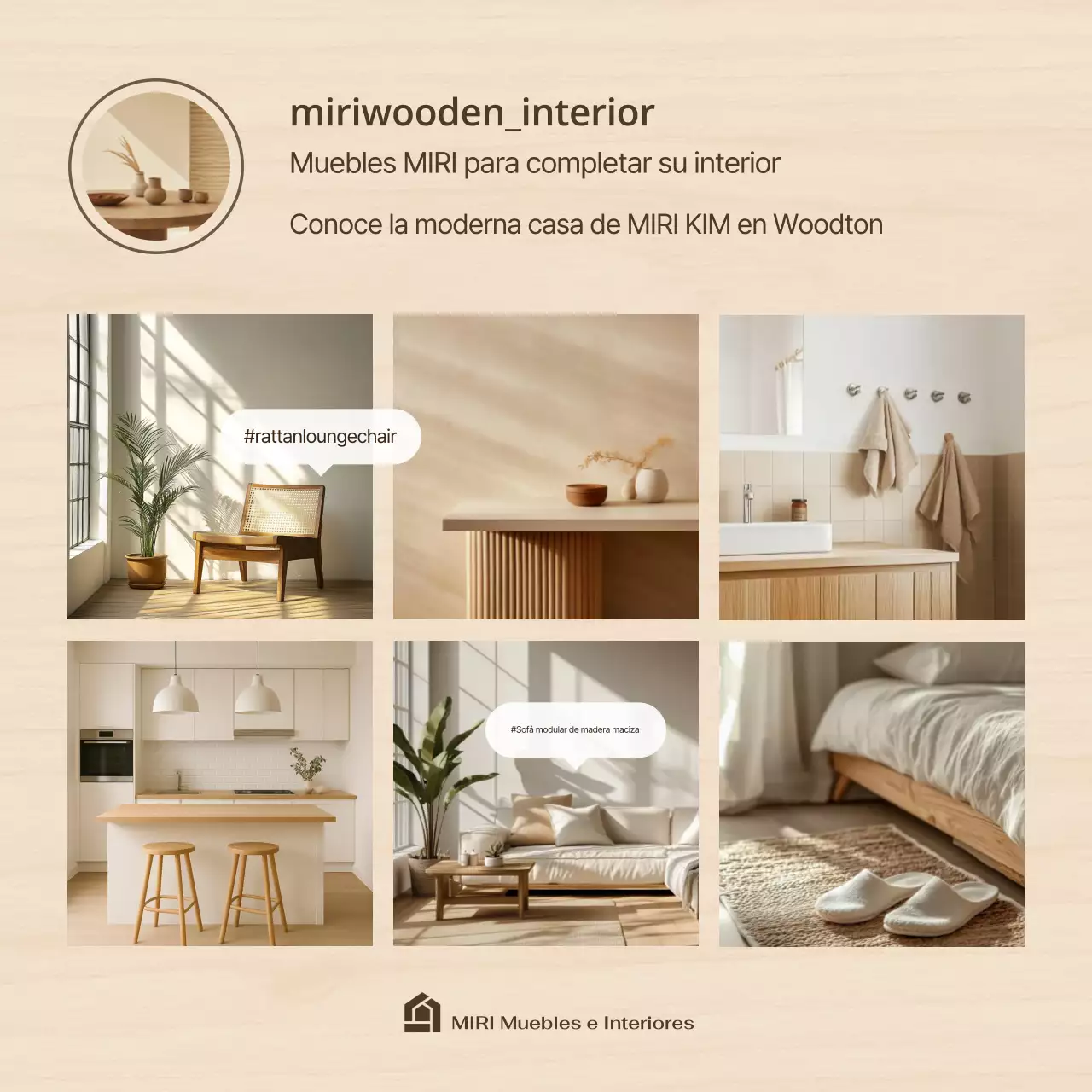 Anuncio de interior moderno en beige