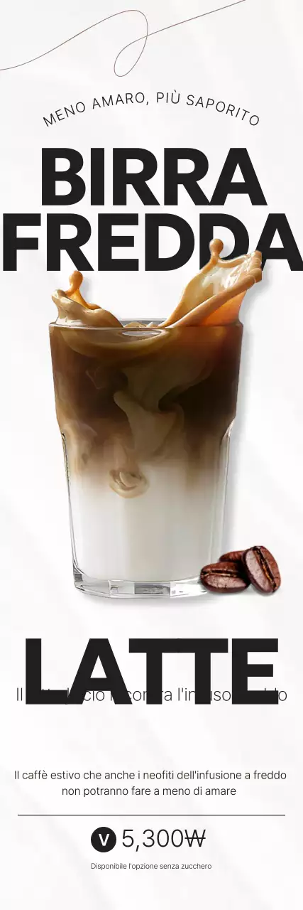 Pubblicità del caffè bianco moderno