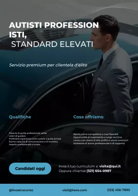 Manifesto pubblicitario per il reclutamento di autisti moderni neri