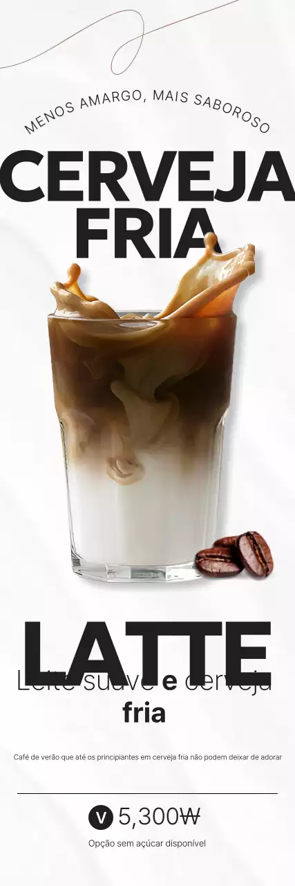 Anúncio de café branco moderno