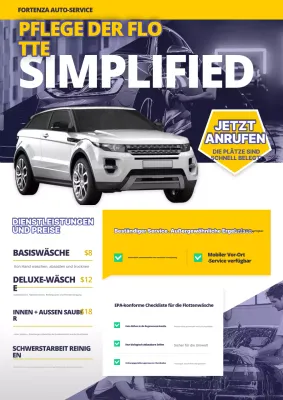 Gelbes modernes Autoservice-Werbeplakat