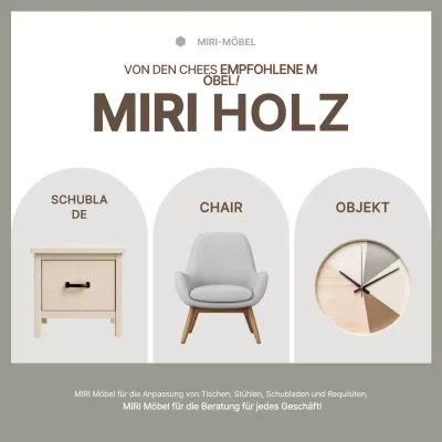 Werbung für moderne Möbel in Beige