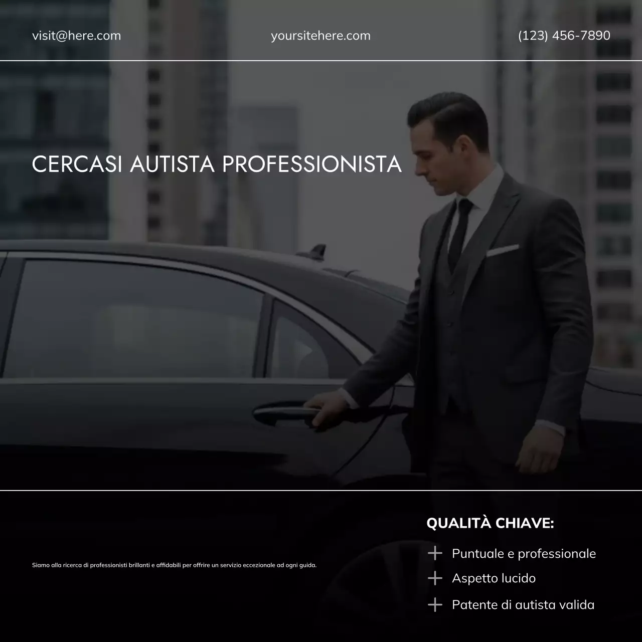 Modello di social media per il reclutamento di autisti di lusso Black Gold