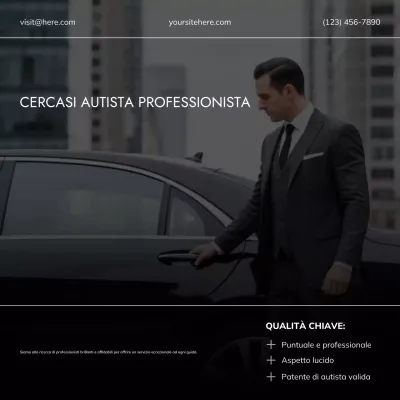 Modello di social media per il reclutamento di autisti di lusso Black Gold