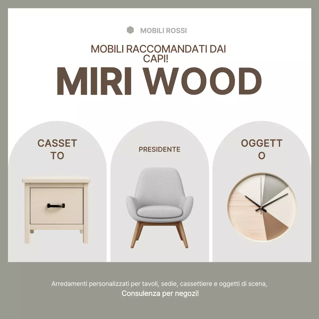 Pubblicità di mobili moderni beige