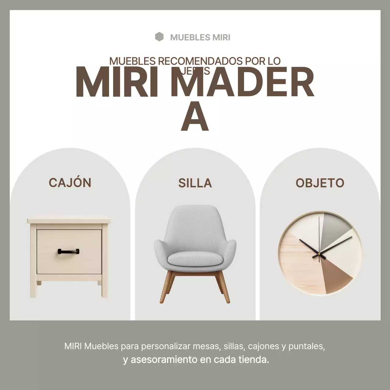 Anuncio de muebles modernos beige