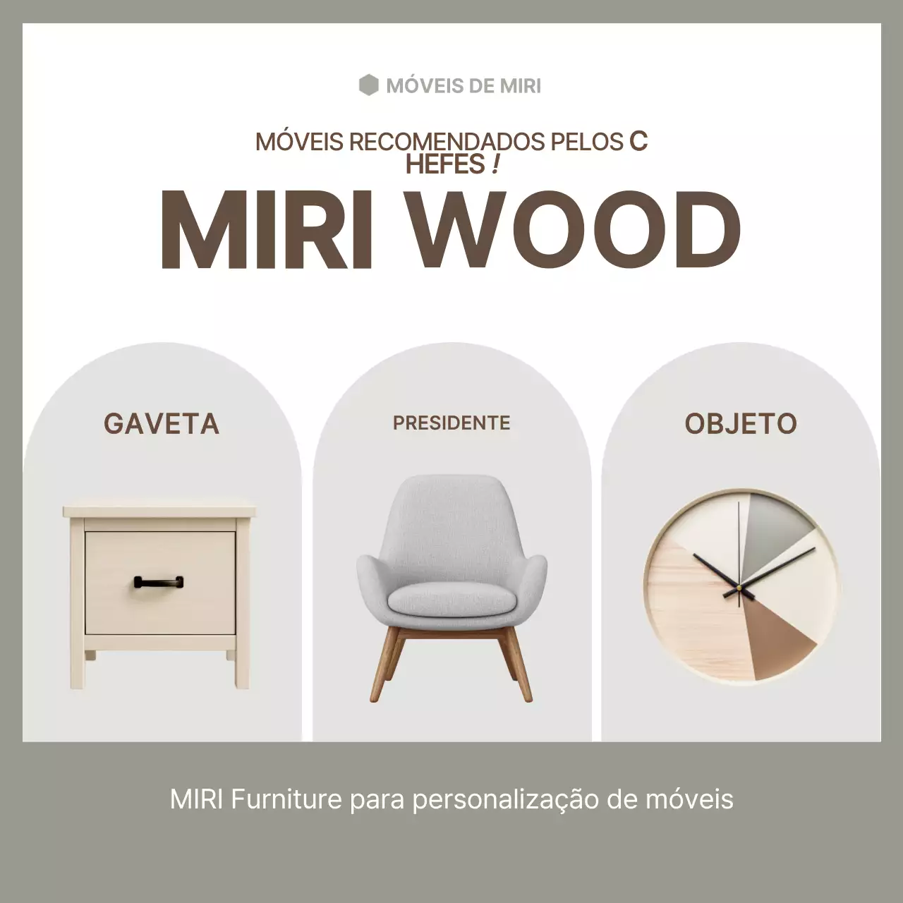 Anúncio de móveis modernos bege