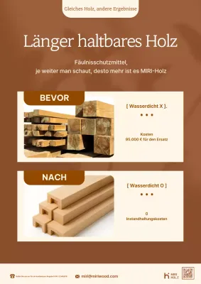 Braune Werbung für moderne Baumaterialien