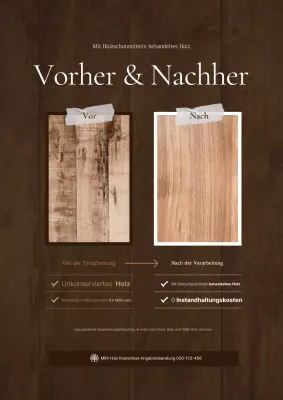 Braune einfache Holzwerbung