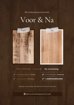 Bruine eenvoudige houten advertentie