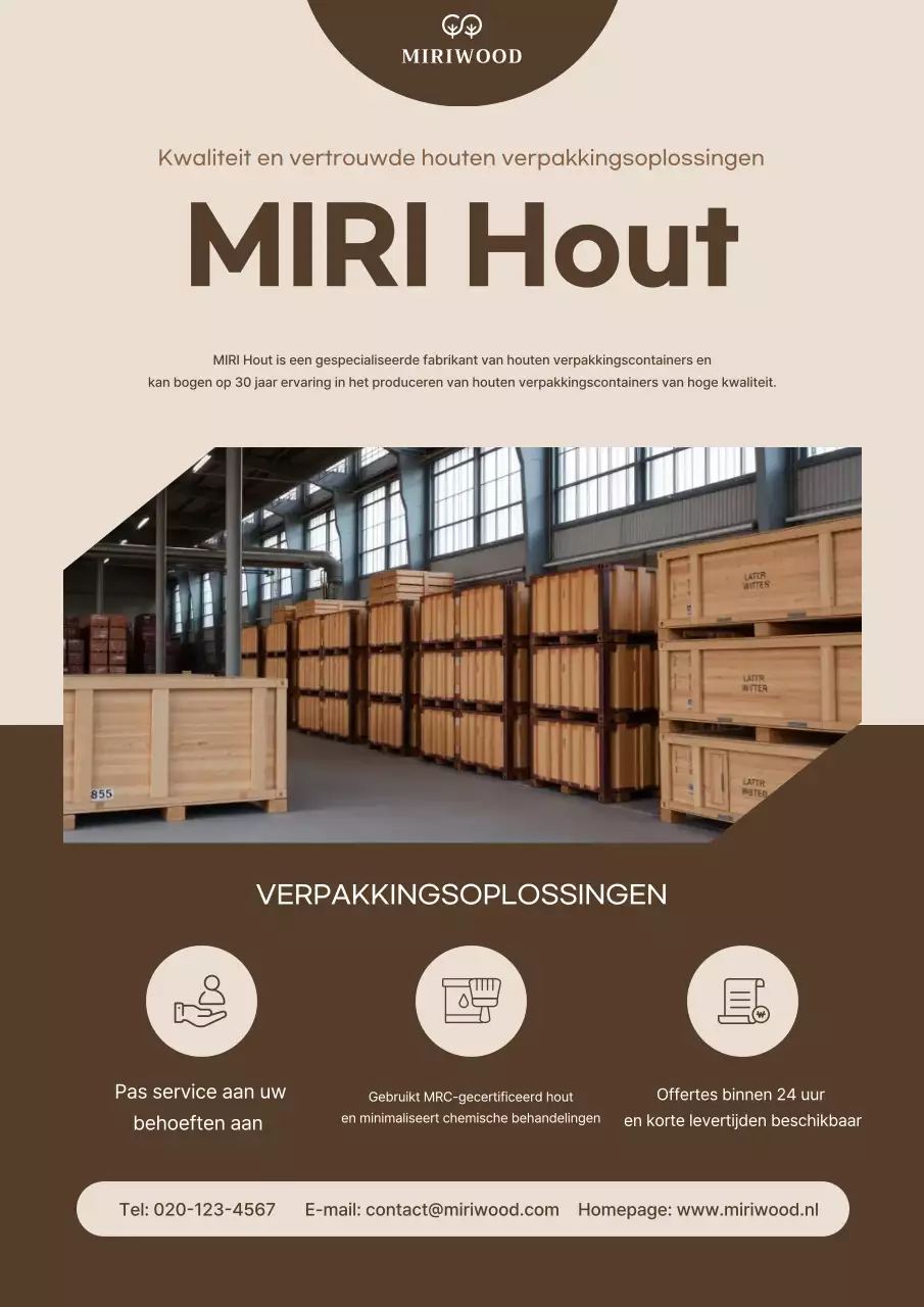 Beige eenvoudige verpakkingsadvertentie