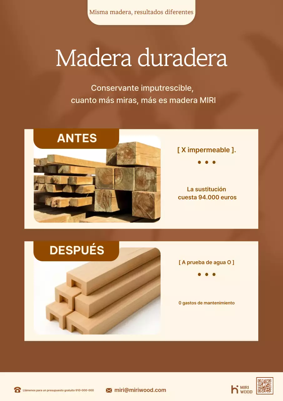 Anuncio de materiales de construcción modernos de color marrón