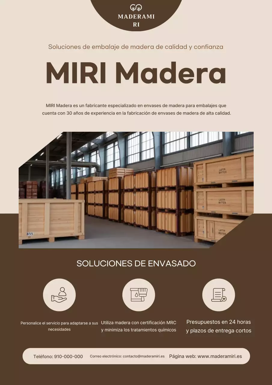 Anuncio de embalaje simple en color beige