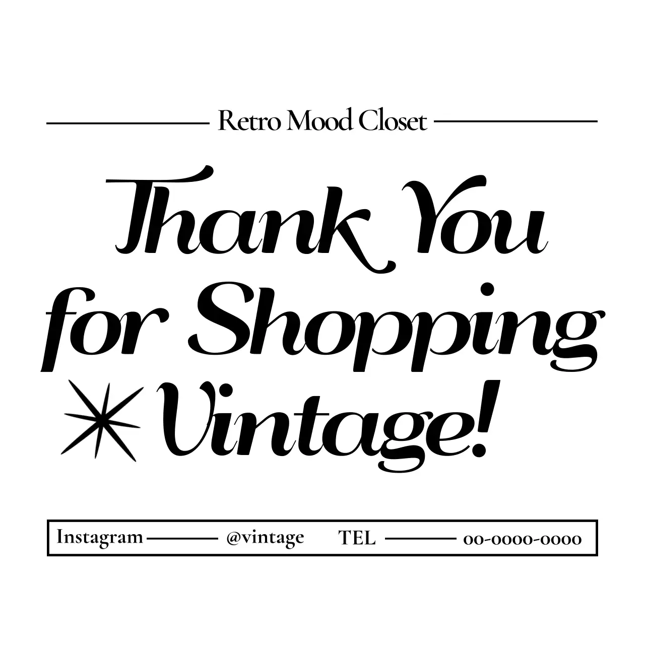 白黒 ビンテージ ショッピング お知らせ レトロ