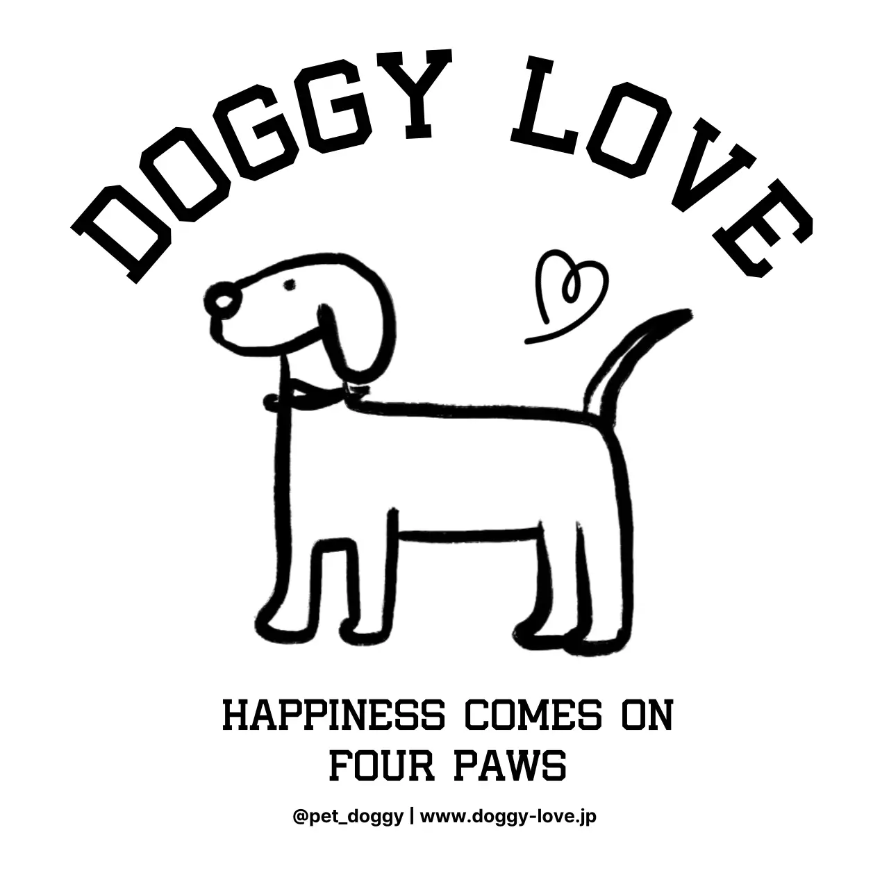 白黒 シンプル ペット ロゴ カジュアル