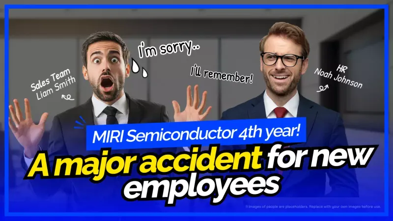 blue comic workplace announcement