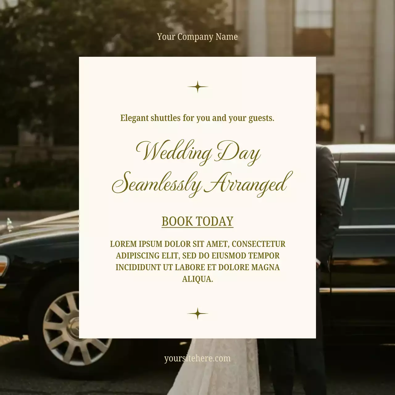 Elegant Wedding Shuttle Promotion Instagram Post