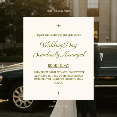 Elegant Wedding Shuttle Promotion Instagram Post