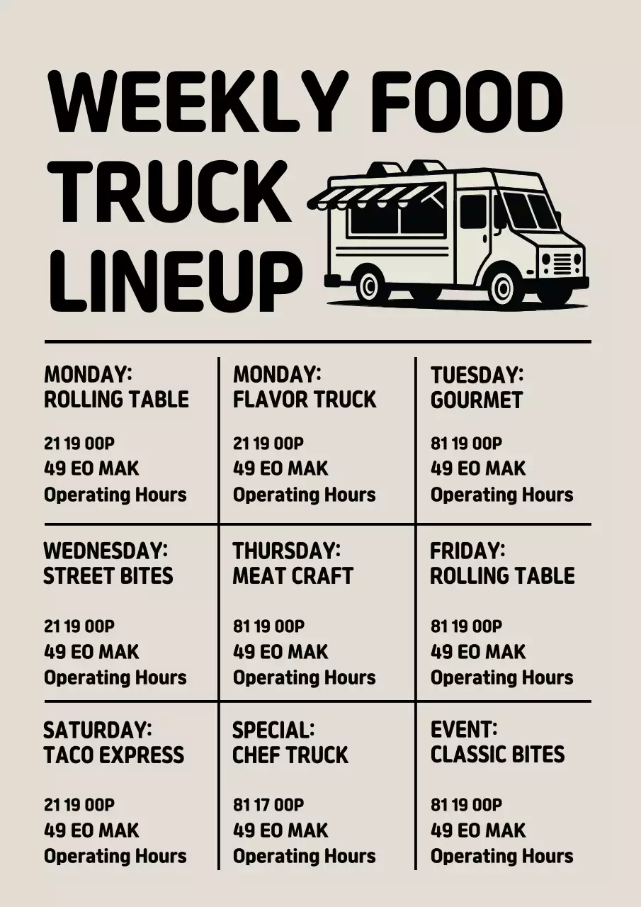 beige modern food menu