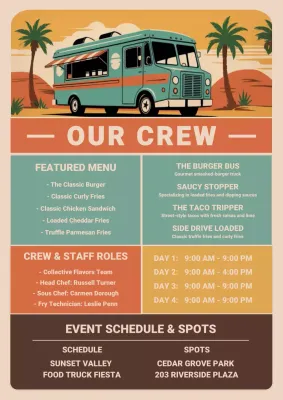teal retro food truck schedule