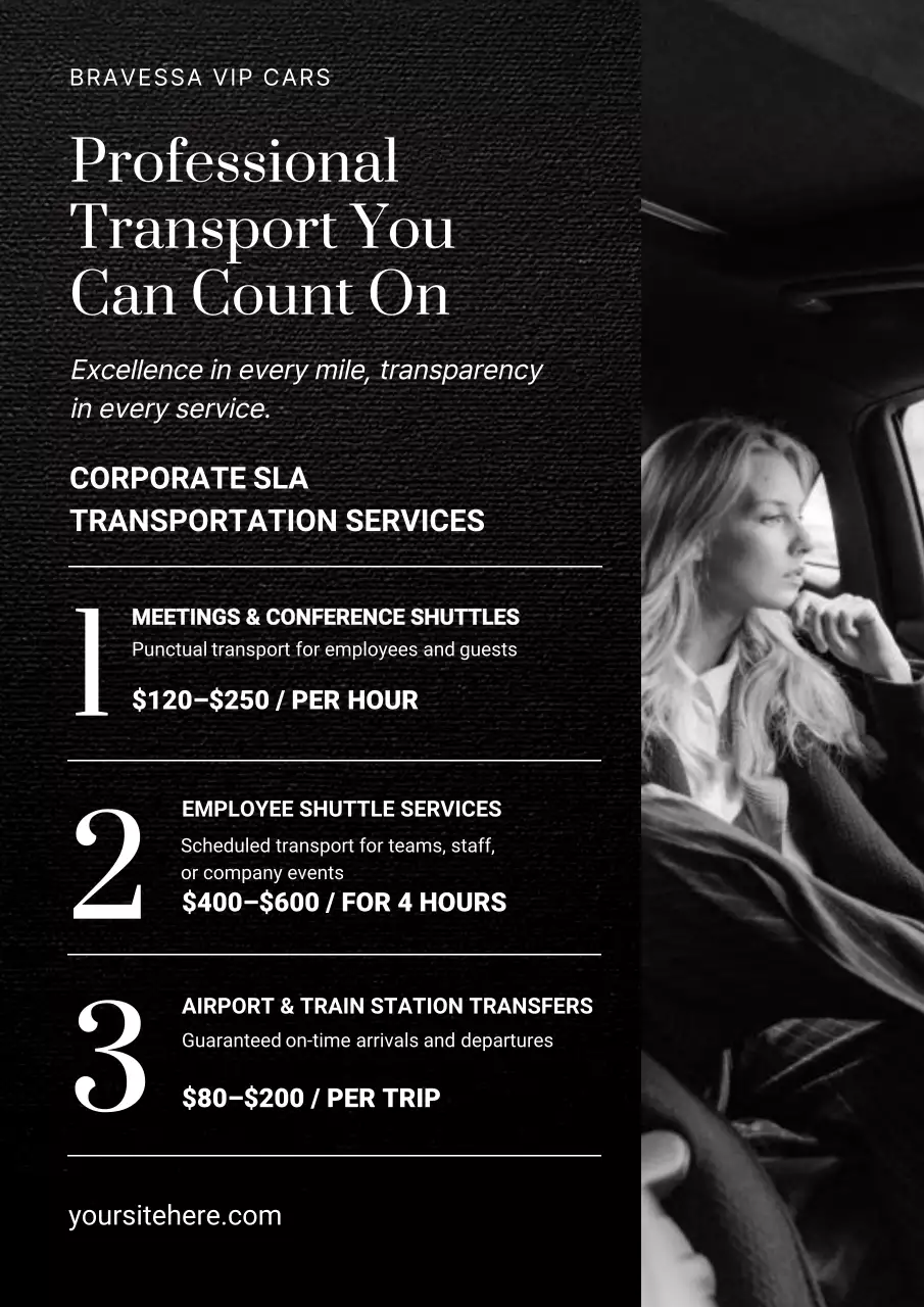 Grey Professional Transport Promotion Web Poster
