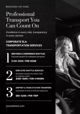Grey Professional Transport Promotion Web Poster