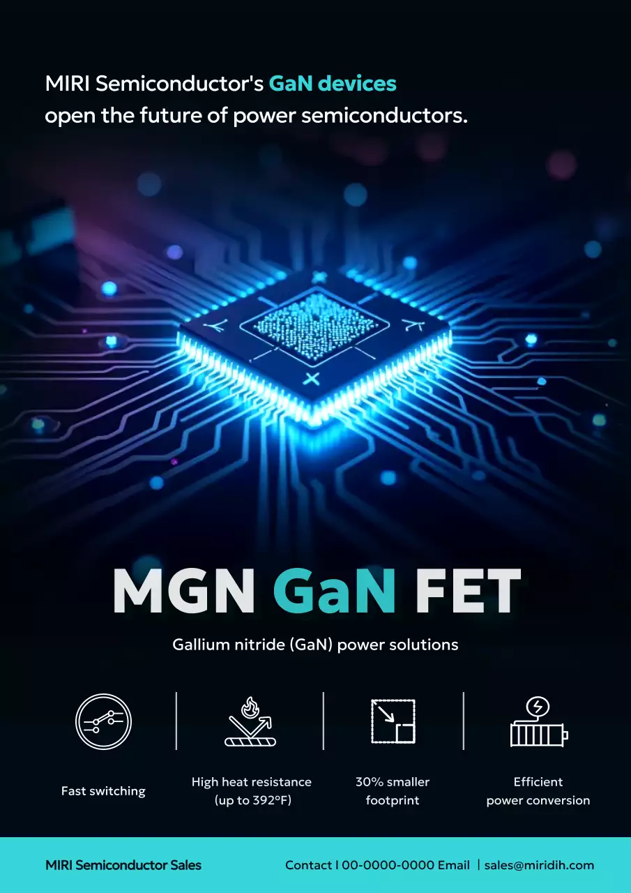 blue futuristic semiconductor advertisement