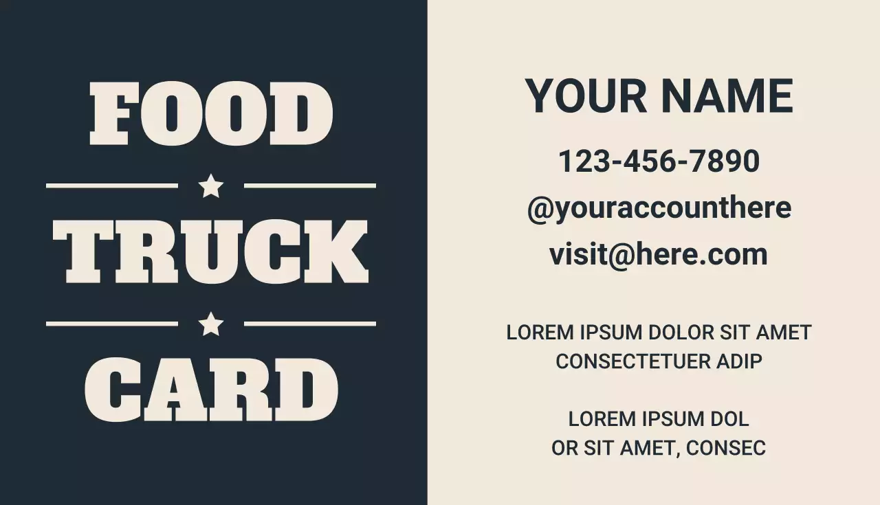 navy modern food card