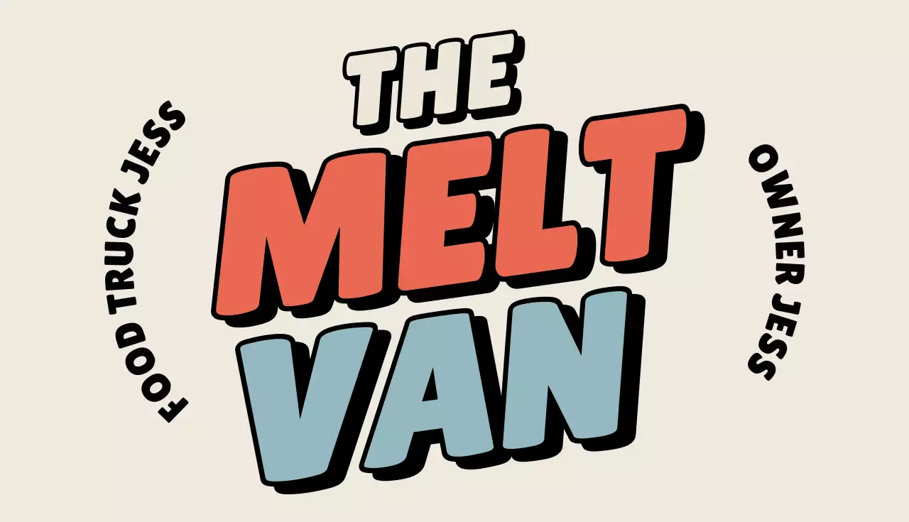 beige retro food truck card