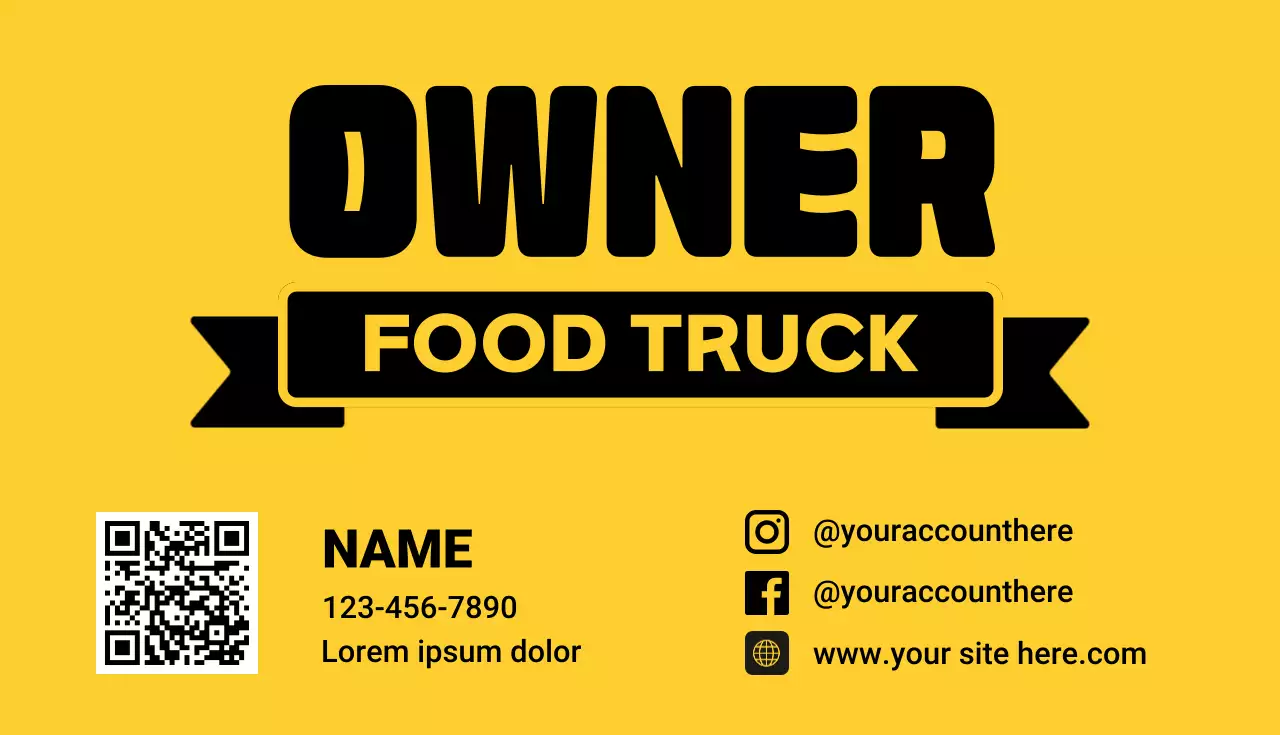 yellow bold food business card