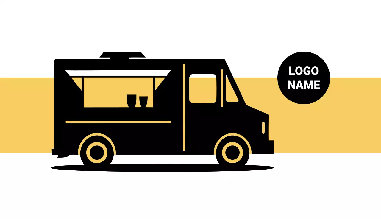 black modern food business card