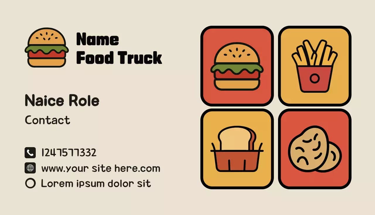 beige retro food card