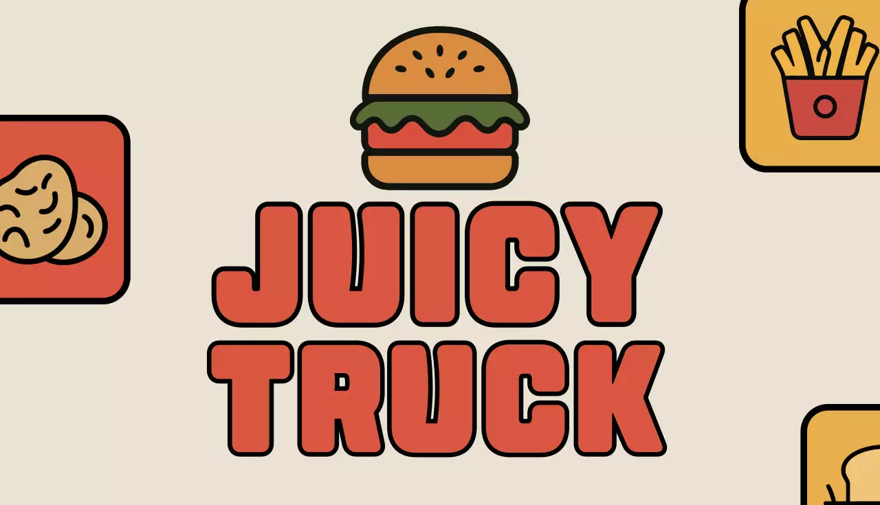 beige retro food card