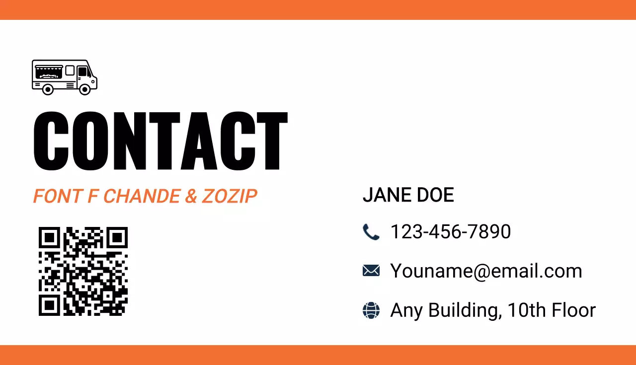 orange modern contact card