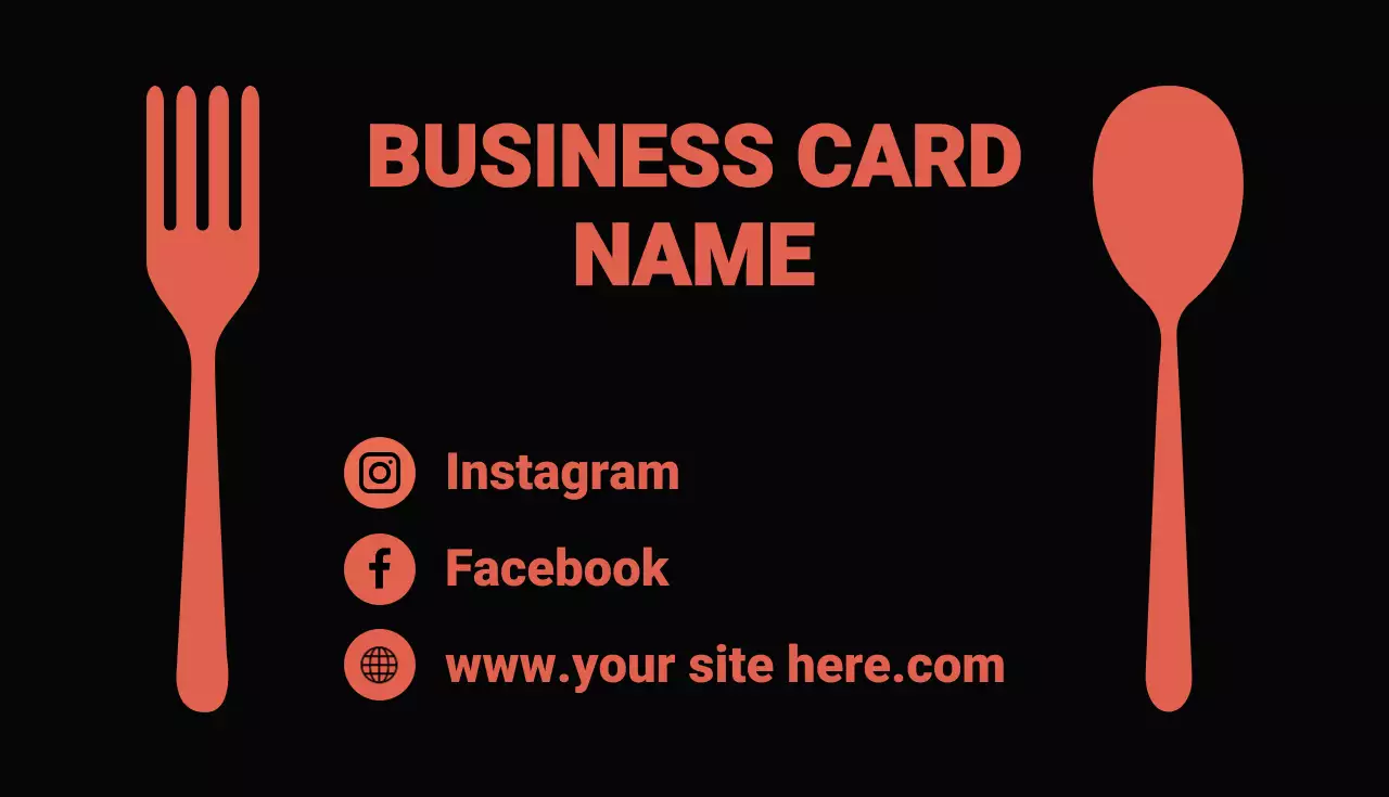 coral minimal business card