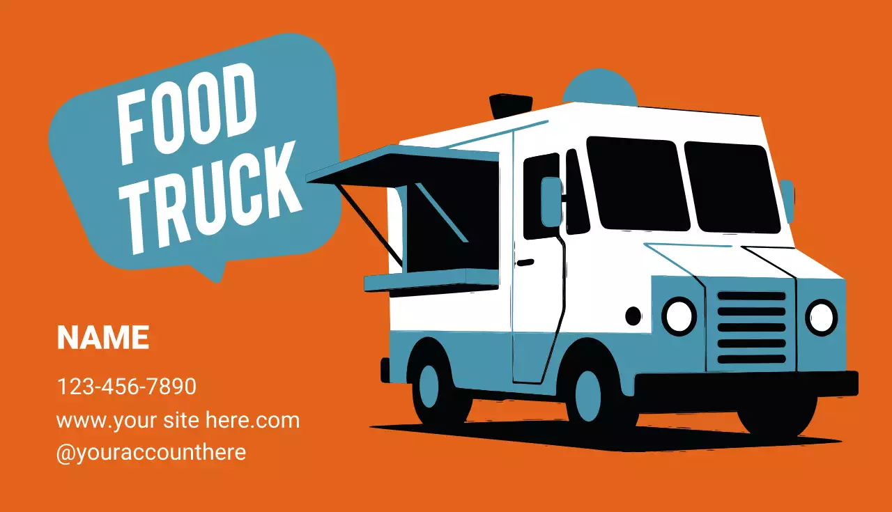 Orange simple food truck promotion