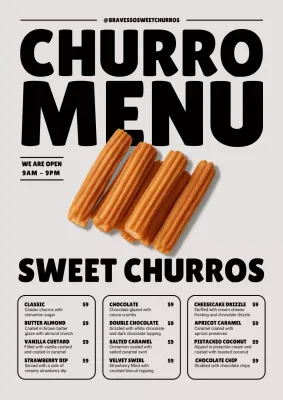 beige modern dessert menu