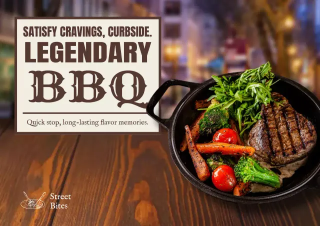 Poster Makanan Jalanan BBQ Legendaris