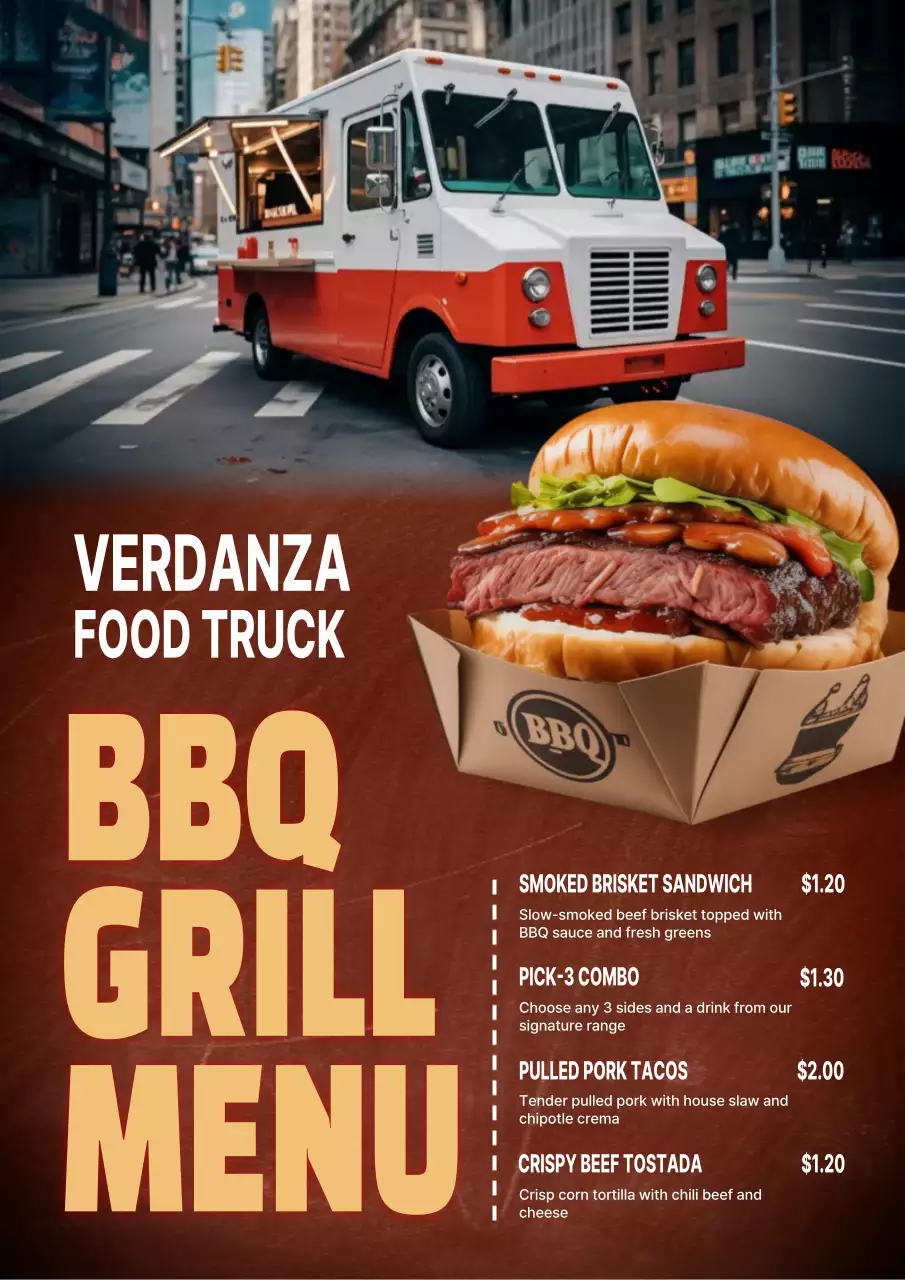 red retro BBQ menu promotion