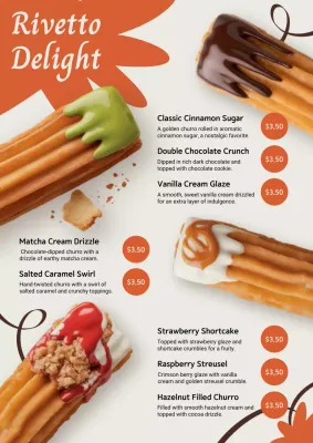 orange modern churro menu
