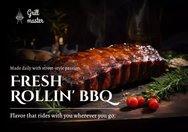 Fresh Rollin BBQ Poster