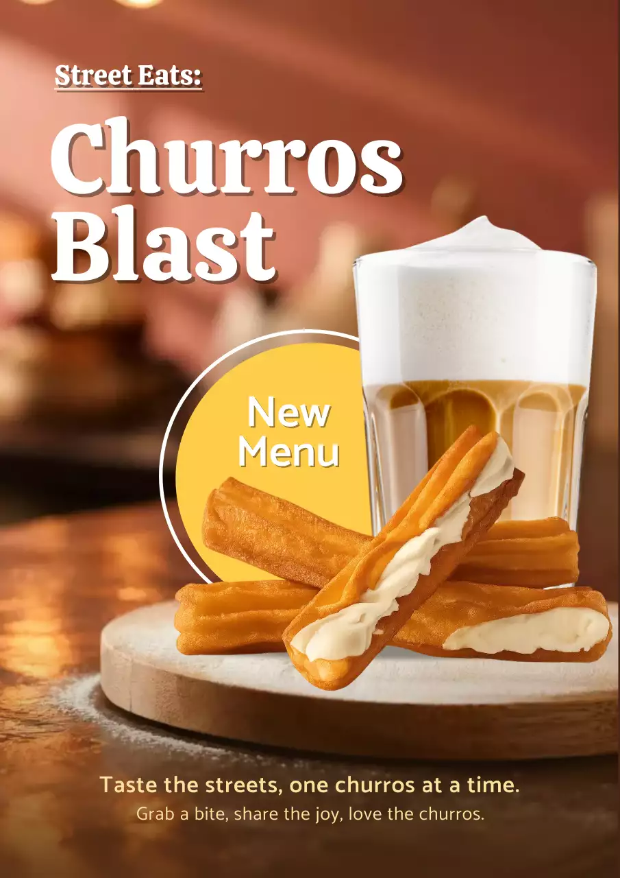 Brown Rustic Street Food Advertisement Poster