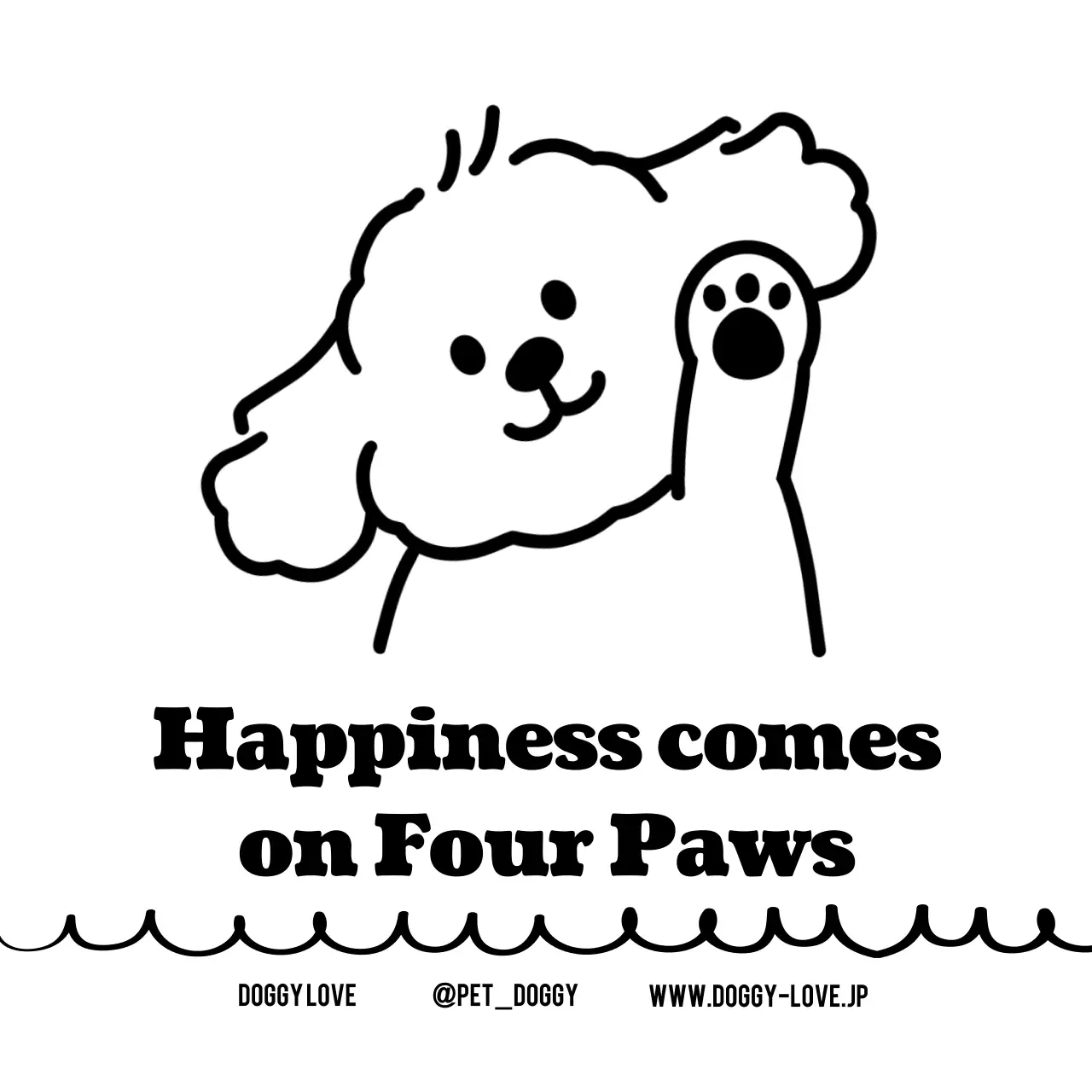 白黒 シンプル ペット ポスター カジュアル