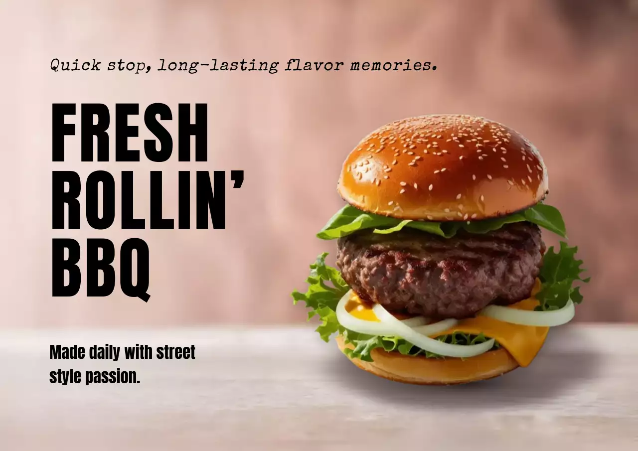 Fresh Rollin BBQ Poster