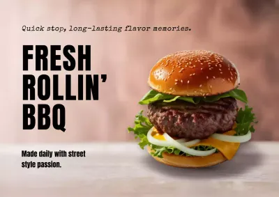 Fresh Rollin BBQ Poster