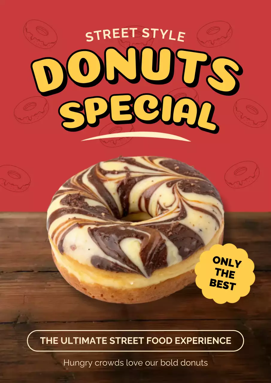 Red Retro Donut Advertisement Poster